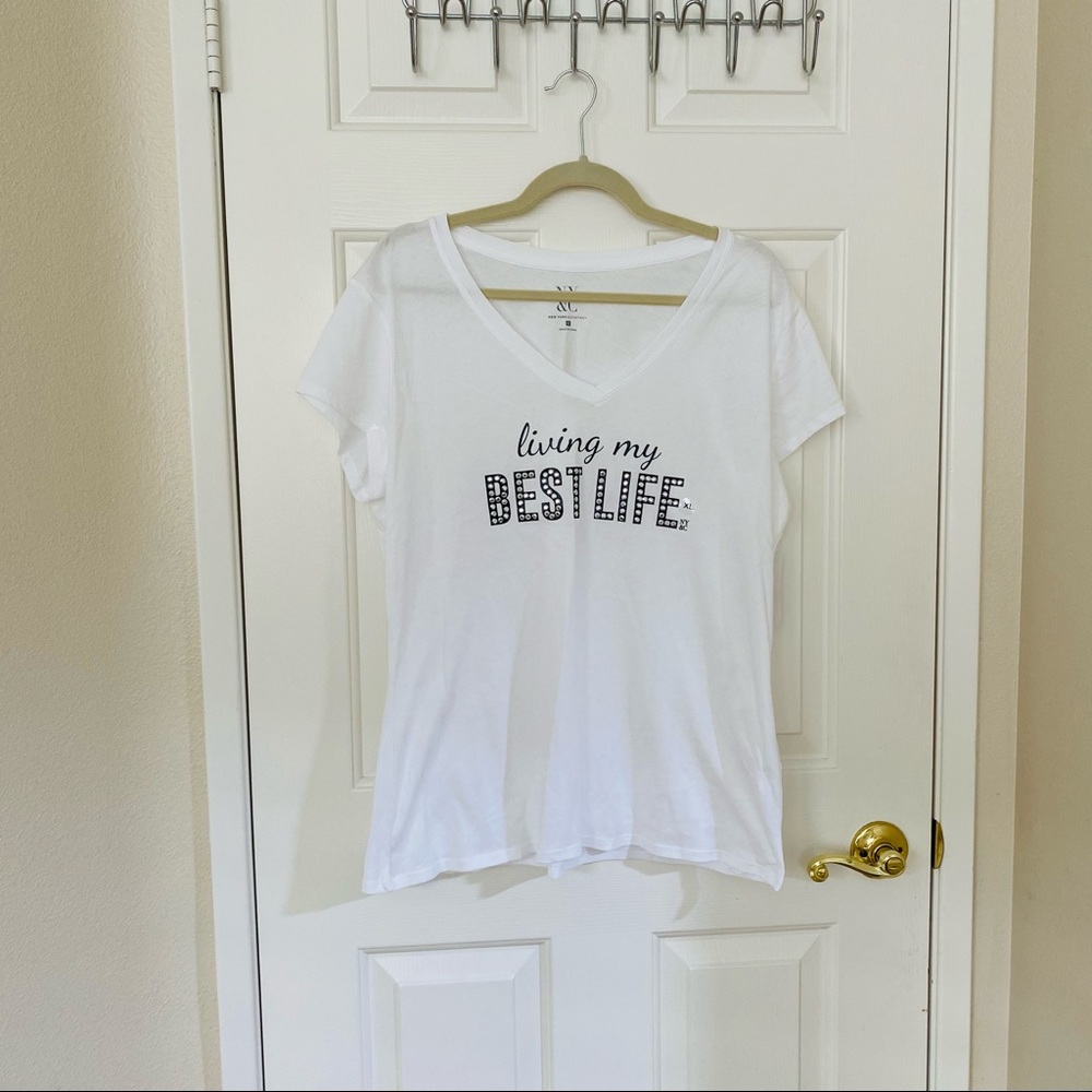 Living my best life t-shirt New York & Company NWT